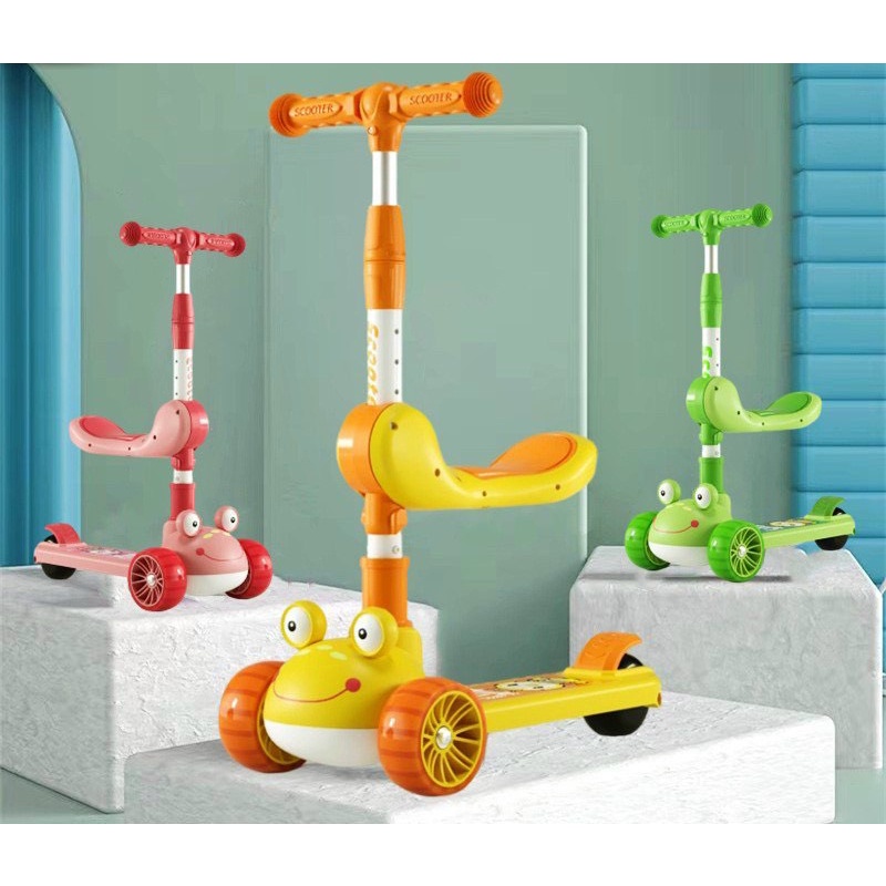 Xe trượt Scooter 3 bánh đa năng có đèn led phát sáng, có nhạc và ghế ngồi cho trẻ em - Xe thăng bằng có nhạc dành cho bé