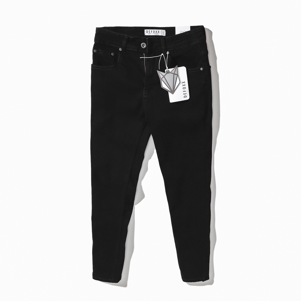 Quần jean nam, quần bò nam cao cấp slimfit DEFOXX màu đen trơn 210320