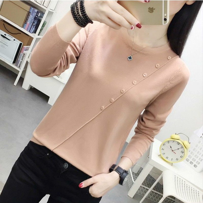 Áo Sweater Cổ Tròn Dáng Rộng Thiết Kế Mới Thời Trang Mùa Thu Đông Theo Phong Cách Hàn Quốc Cho Nữ