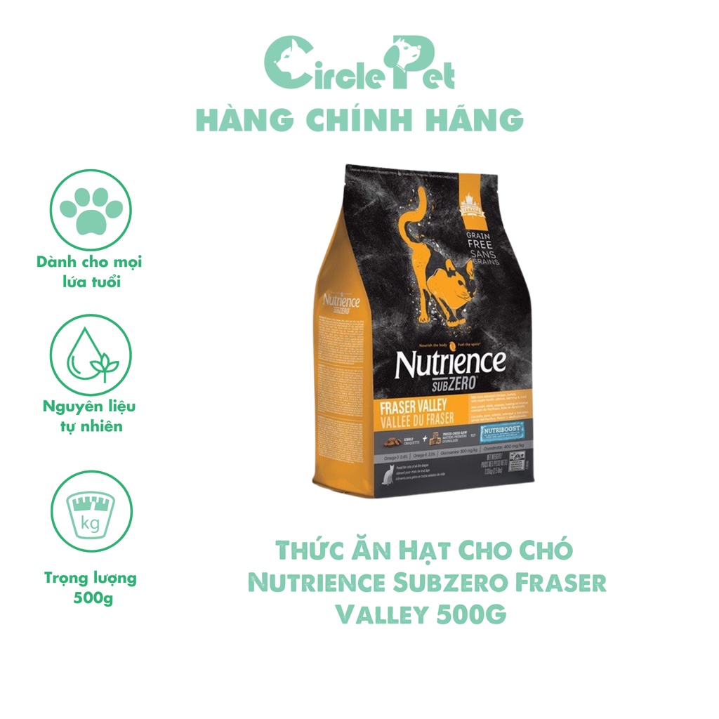 Thức Ăn Hạt Cho Chó Cao Cấp Nutrience Subzero Fraser Valley Vị Gà Tây Và Cá Biển Túi 500gr - Circle Pet