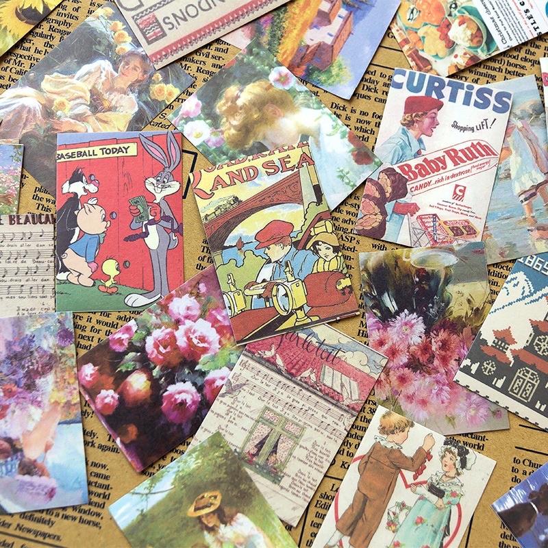 🌸Set 50 miếng dán hoạ tiết hoa phong cảnh dễ thương🌸