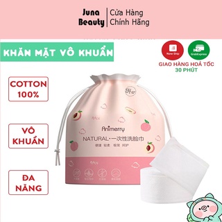 Khăn mặt khô Aminerry dùng 1 lần, tẩy trang lau khô lau ướt, khăn lau mặt trái đào siêu mềm, dai, mịn