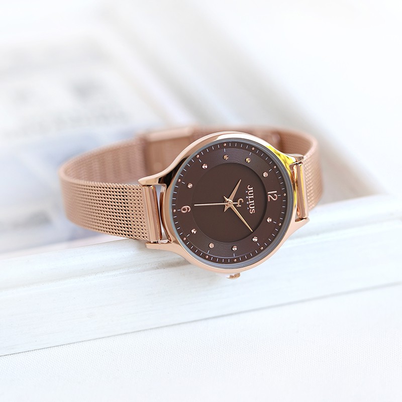 Đồng hồ nữ JULIUS JA-1060 dây thép | Julius Official