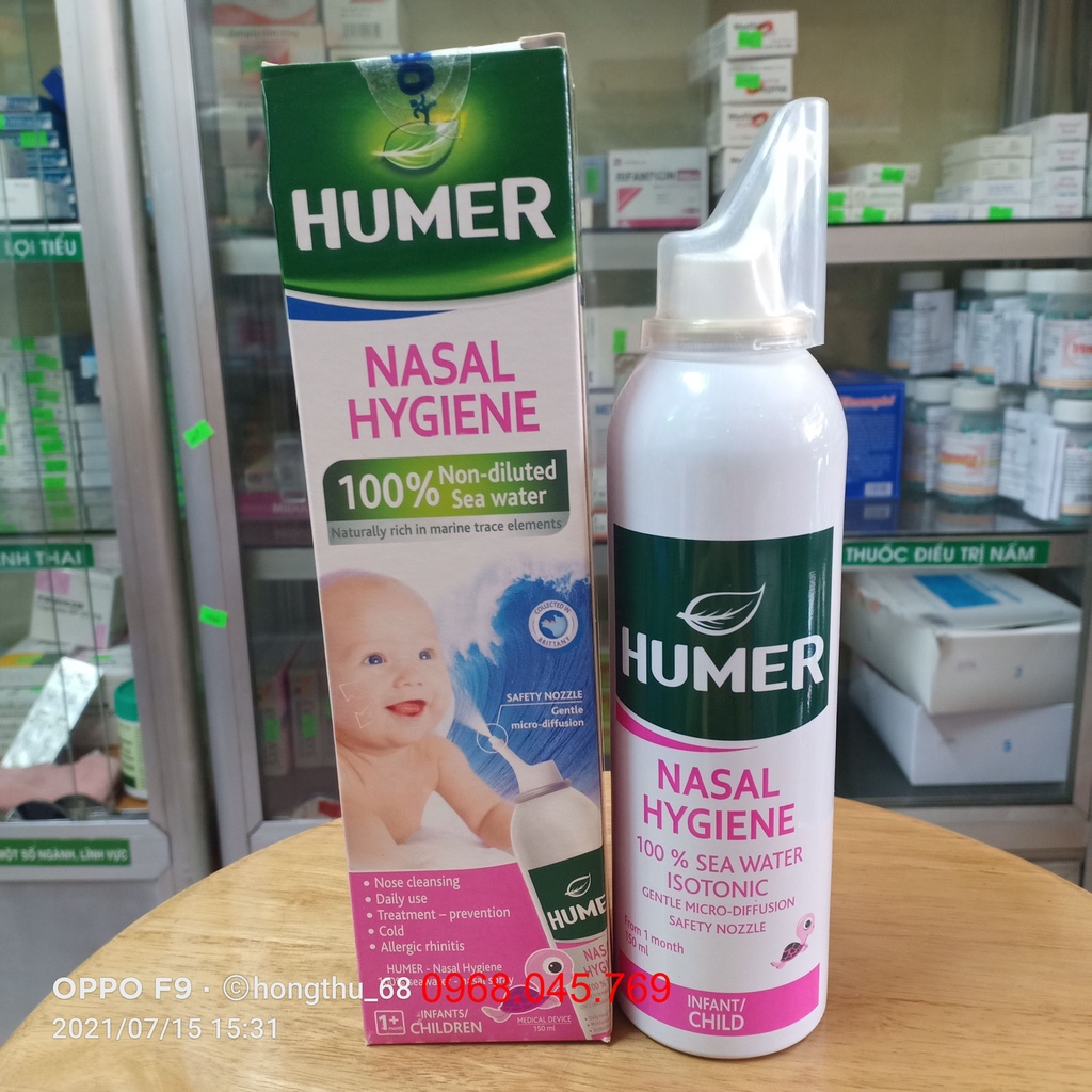 Nước biển xịt mũi Humer 150 Nasal Hygiene Infants Children/Nose Hygiene ADULTS 150ml