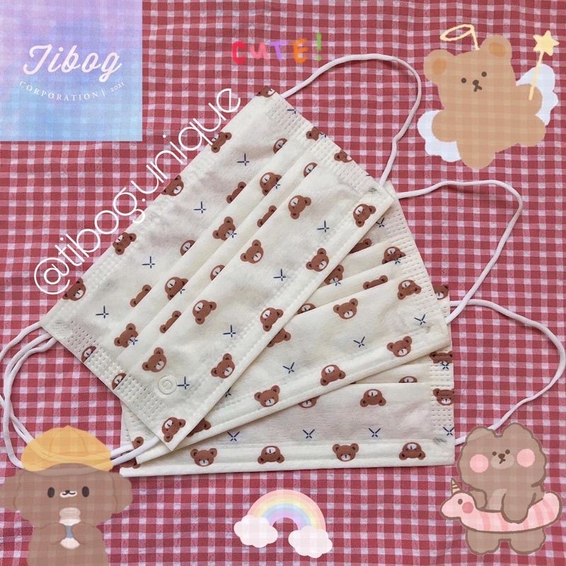Khẩu trang hoạ tiết Gấu Nâu phiên bản mới siêu xinh 🧸
