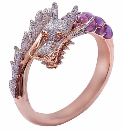 Nhẫn đeo tay mạ vàng hồng 18k đính đá sang trọng cho nữ