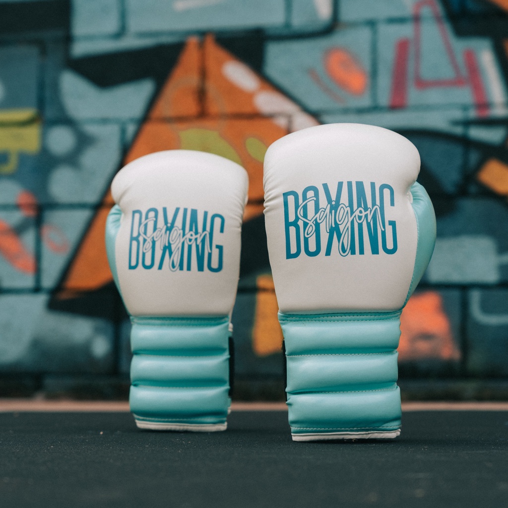 Găng Tay Boxing Saigon Inspire 2.0 - White/Mint ( Tặng túi đựng găng chống thấm )