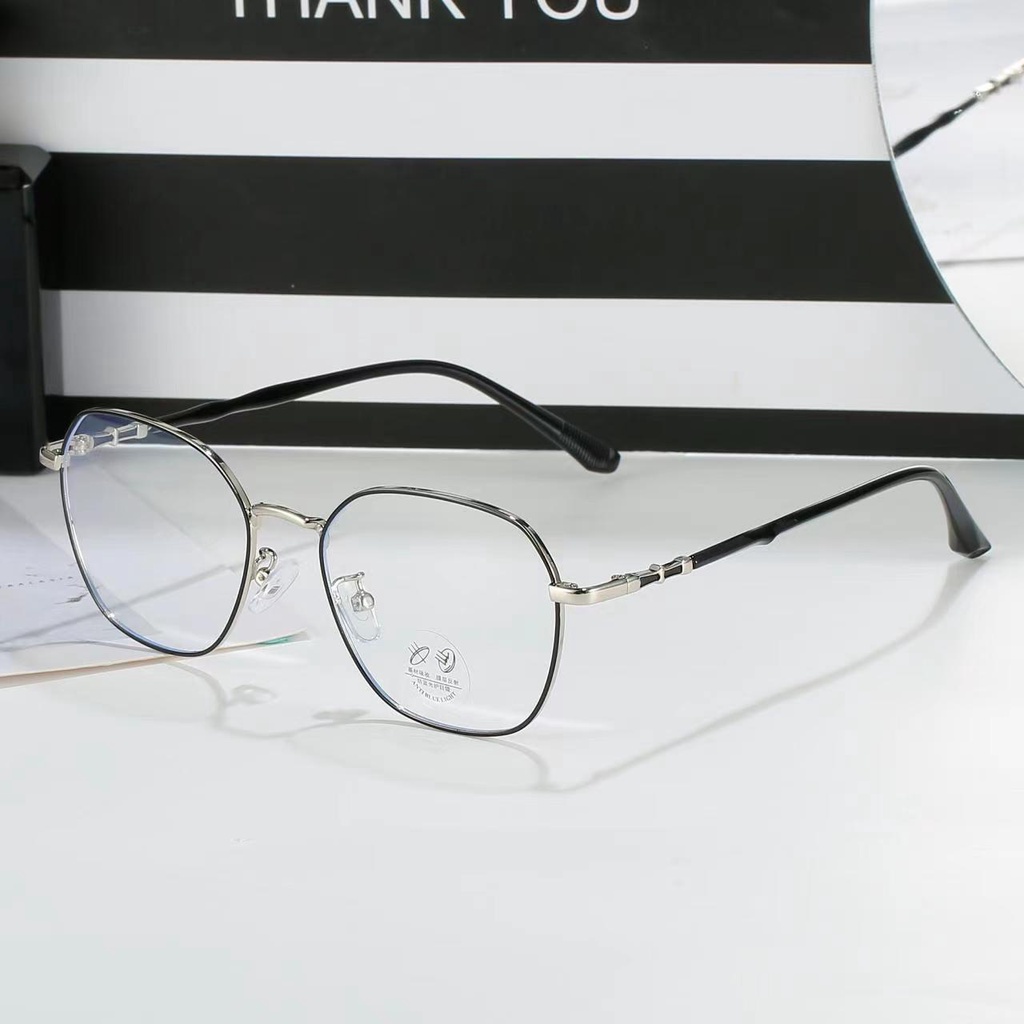 Gọng kim loại thời trang nam nữ 0 độ - có thể cắt cận theo yêu cầu z72679