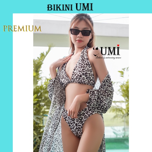 BIKINI 2 MẢNH HỌA TIẾT DA BEO TRẮNG KÈM ÁO CHOÀNG BIKINISTORE