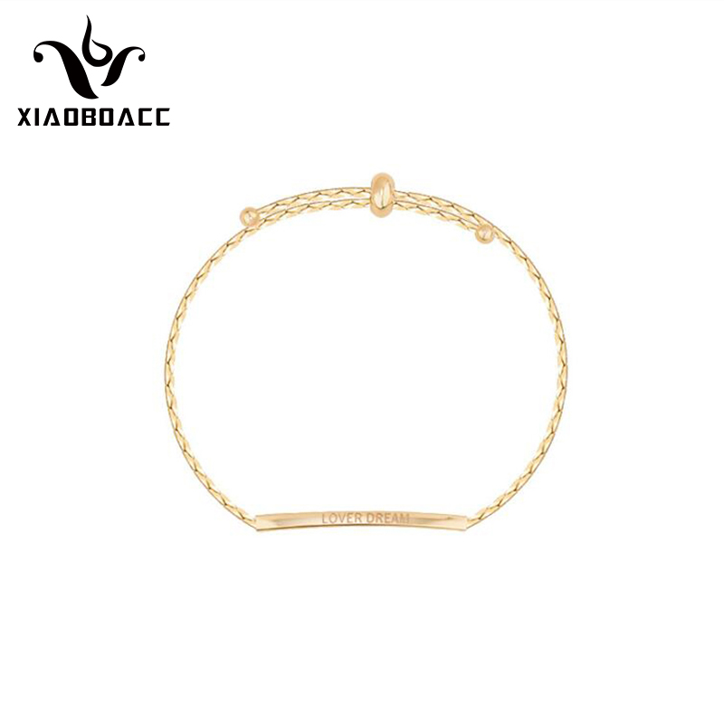 XiaoboACC Vòng Tay Mạ Vàng Thời Trang Hàn Quốc Cho Cặp Đôi