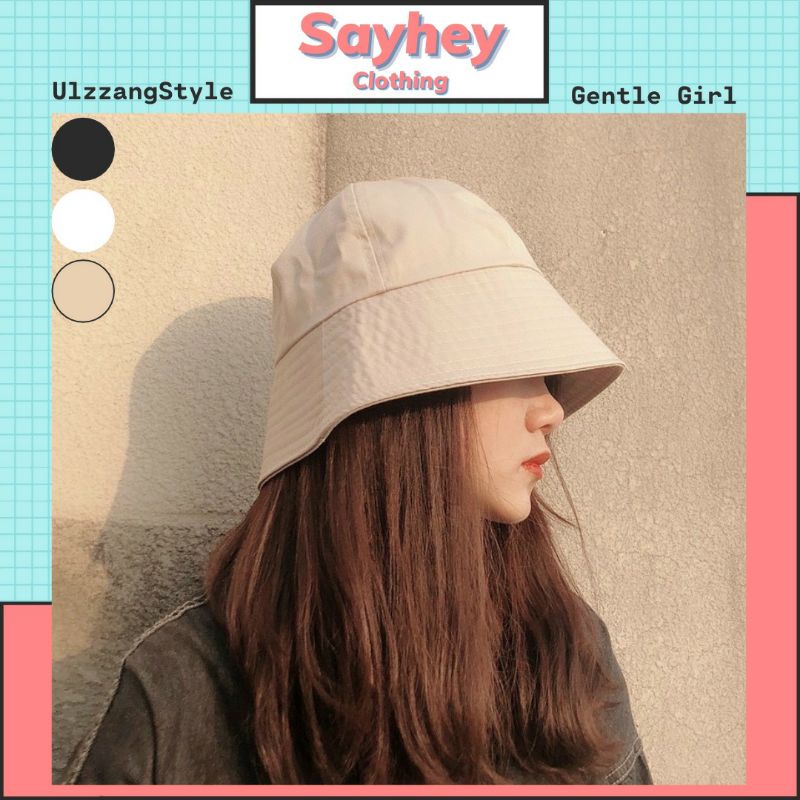 Mũ bucket trơn vành cụp Sayhey ❤ Nón tai bèo Ulzzang Nhiều màu sắc Unisex