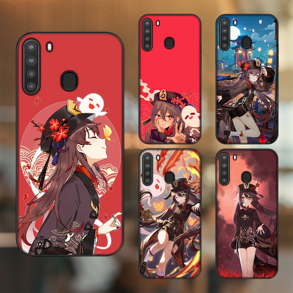 Ốp lưng Samsung A21 viền đen in hình Hutao Genshin Impact