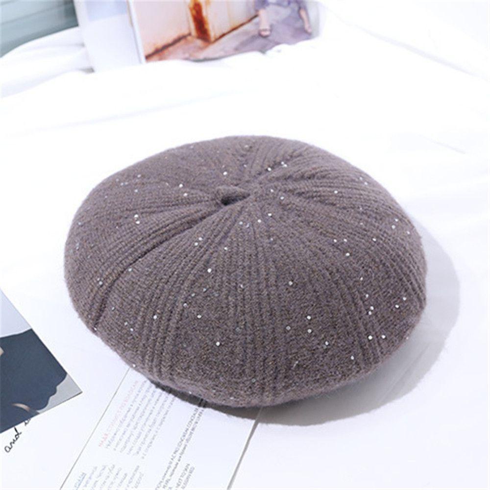 Mũ Beret Dệt Kim Thời Trang Thu Đông Phong Cách Retro