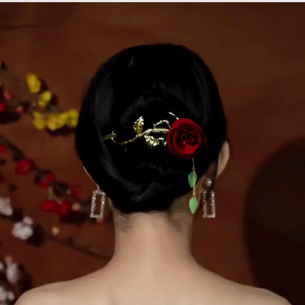 Kẹp Tóc Hình Cành Hoa Hồng Sang Trọng WMES15H