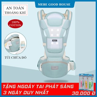 Địu em bé có bệ ngồi, có ngăn để đồ ,địu ngồi 9 tư thê tiện lợi an toàn cho mẹ và bé