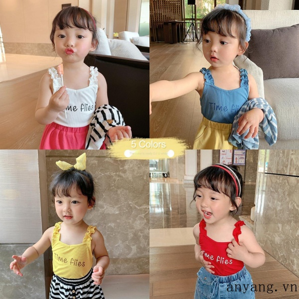 [Mã FASHIONCB264 giảm 10K đơn bất kỳ] Áo Ba Lỗ Cotton Mỏng Dễ Thương Cho Bé Gái