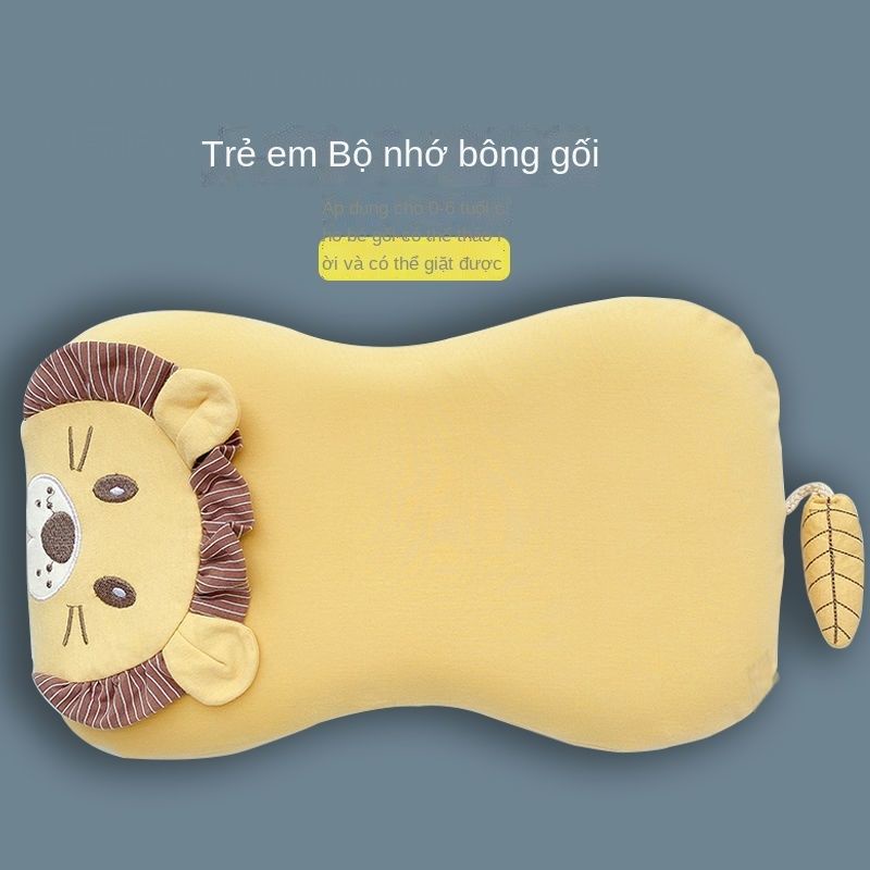 Gối trẻ em bốn mùa phổ quát 0-1 nhỏ 3-6 tuổi mẫu giáo bộ nhớ bông tinh khiết gối bé định hình
