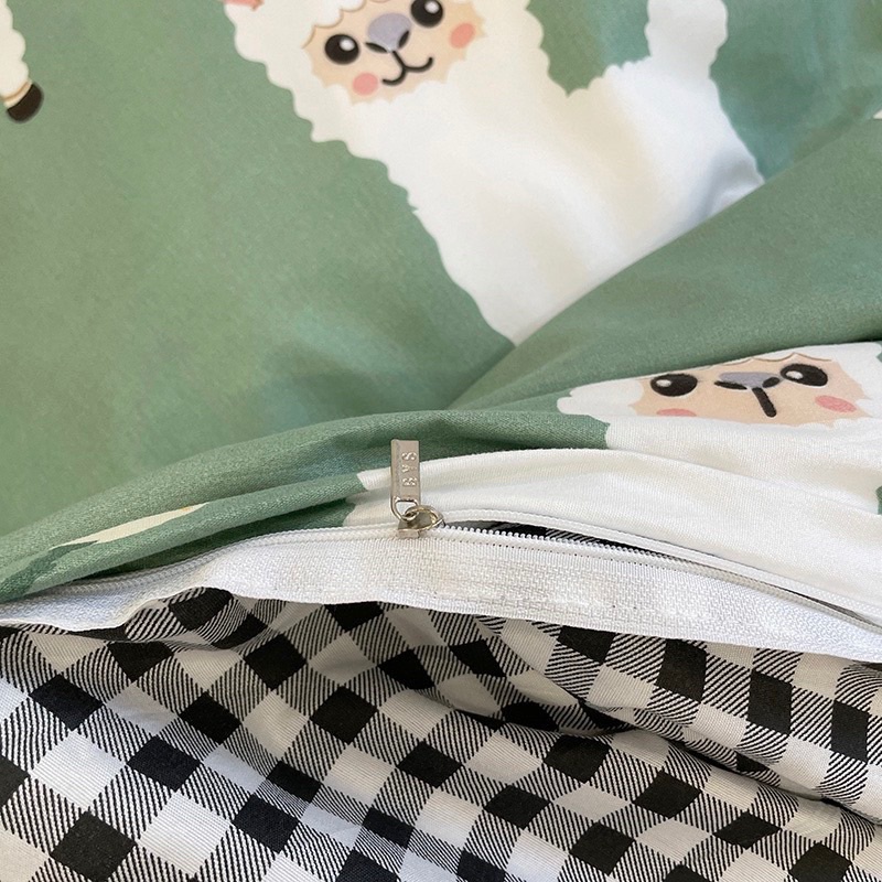 Bộ chăn ga gối cotton poly - Mẫu cừu happy.