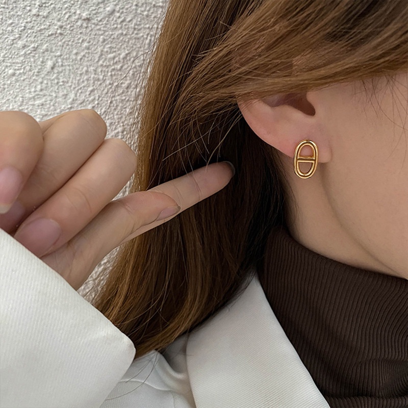 Bông Tai Hình Mũi Heo Bằng Thép Không Gỉ Đơn Giản Thời Trang|Bông Tai