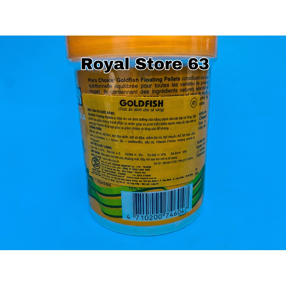 Prochoice Gold Fish thức ăn dạng viên cho cá Ba Đuôi Cá Vàng hủ 75g
