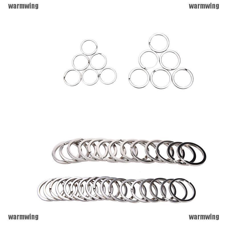 Set 100 Móc Khóa Tròn Bằng Thép Không Gỉ DIY # 2