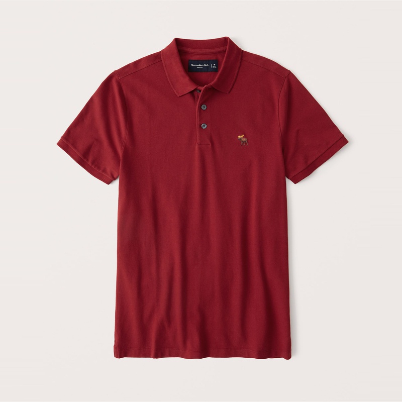 Áo thun polo dáng rộng thoải mái in logo Abercrombie&Fitch thời trang cho nam 308424-1 AF