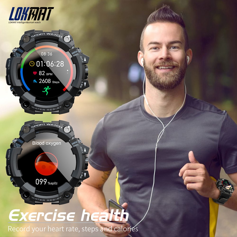 LOKMAT ATTACK Smart Watch Touch Screen Sports Fitness Fitness Multifunction Smartwatches For IOS Android