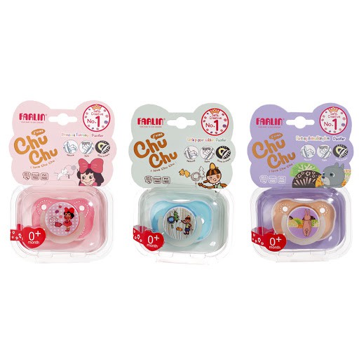 Núm ty ngậm Silicone Farlin 0m+ có nắp đậy