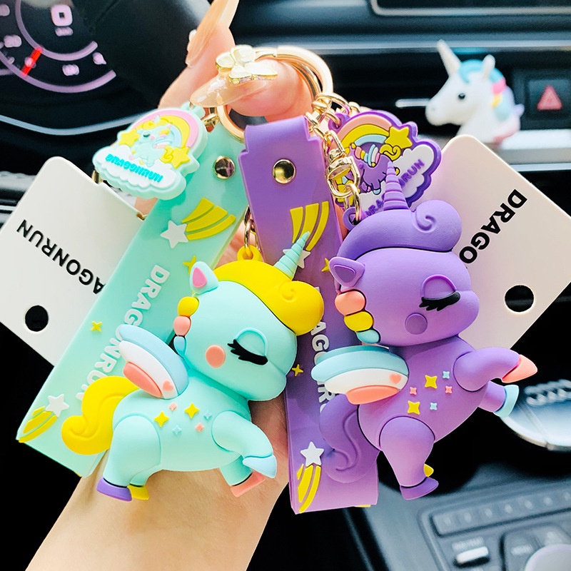 Mới Móc Khóa Hình Ngựa Cầu Vồng Sáng Tạo
