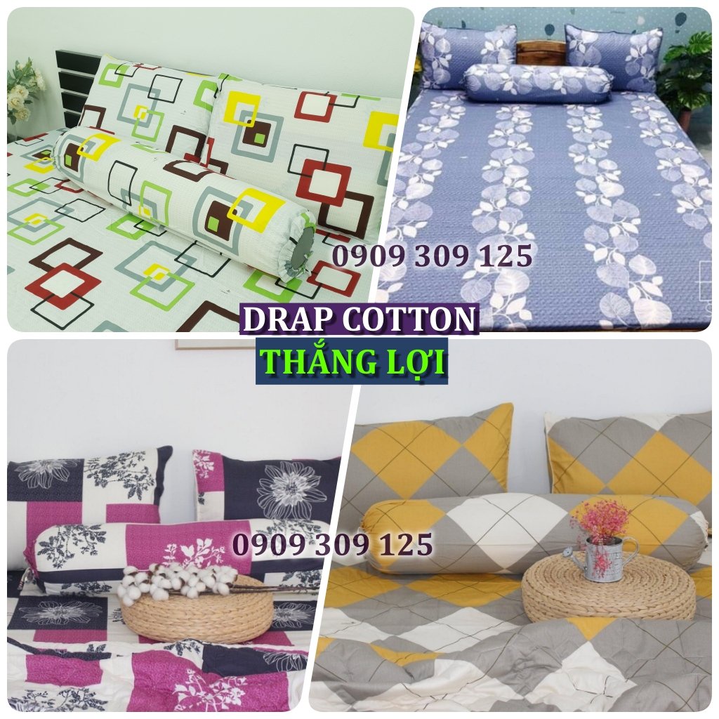 (LINK 2) Drap Thắng Lợi, ga giường cotton 100% chuẩn logo CTY nhiều mẫu