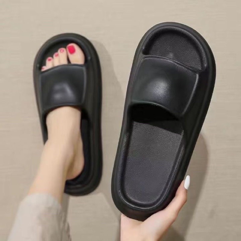 dép bánh mỳ trơn 2 màu đen trắng chất đẹp