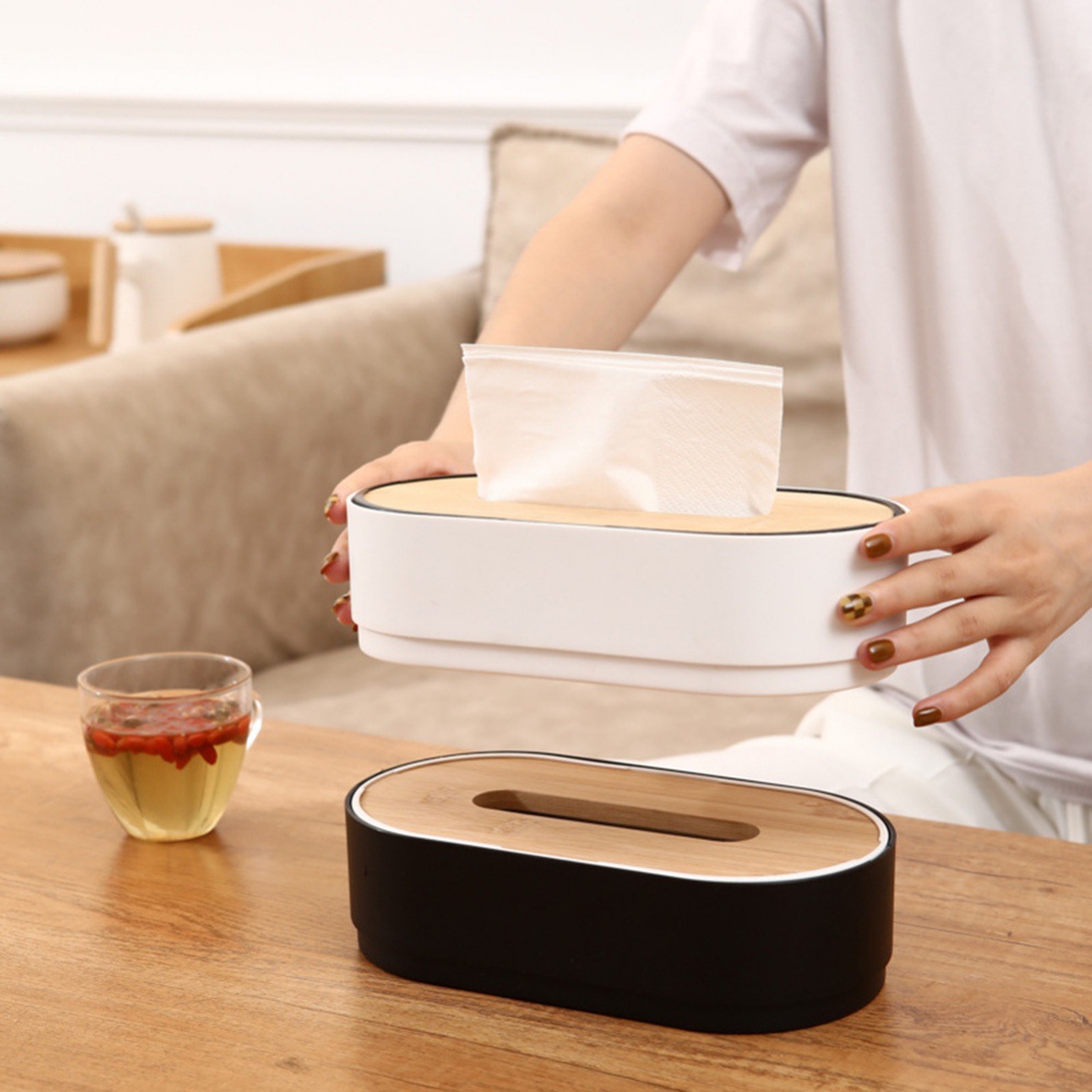 Hộp Đựng Khăn Giấy Bằng Gỗ Tre Đơn Giản Chống Nước/Bụi Bẩn Dễ Lau Chùi Trang Trí Phòng Khách/Phòng Ngủ/Phòng Tắm