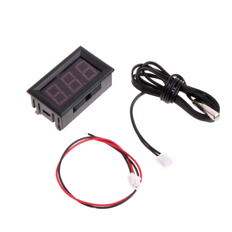 Đồng hồ đo nhiệt độ kỹ thuật số có đèn LED DC 12v phạm vi đo -50 ~ 110 độ C dùng cho xe hơi