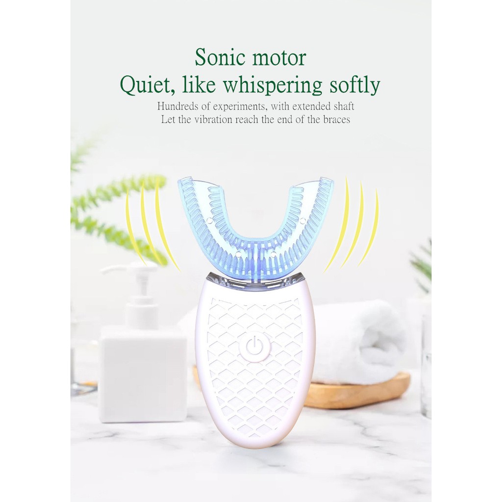 Bàn chải đánh răng hình chữ U dùng cho người lớn (Sonic Electric Tooth Brush) Dễ Dàng Chải sạch 360 độ