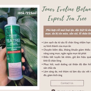 Nước hoa hồng giảm mụn dầu tràm trà teatree Eveline