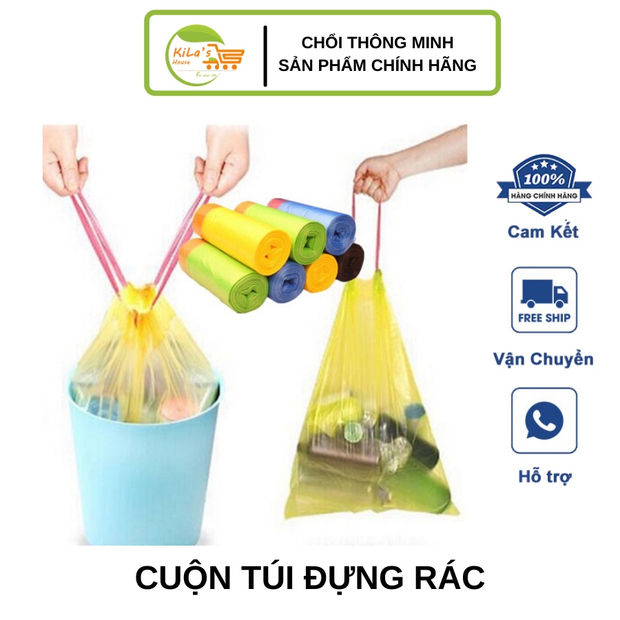 Cuộn Túi Đựng Rác Có Dây Rút Tiện Ích Cho Mỗi Gia Đình, Túi Đựng Rác Với Với Chất Liệu Bền Chắc Chắn