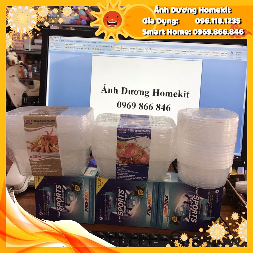 Bộ 10 hộp đựng thực phẩm trong suốt Song Long Plastic anhduonghomekit