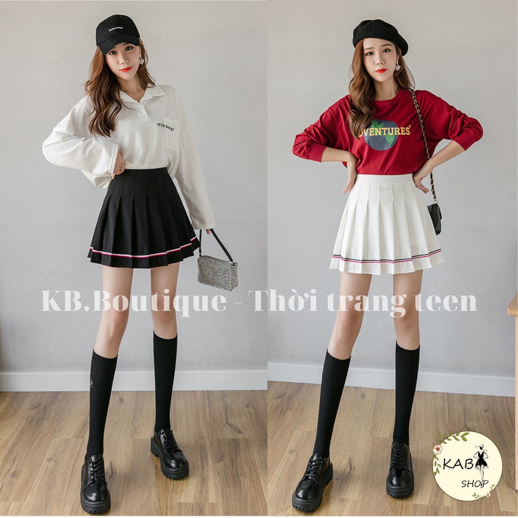 Chân váy xếp ly Chân váy ngắn cao cấp hai màu Đen Trắng thời trang 2021 | WebRaoVat - webraovat.net.vn