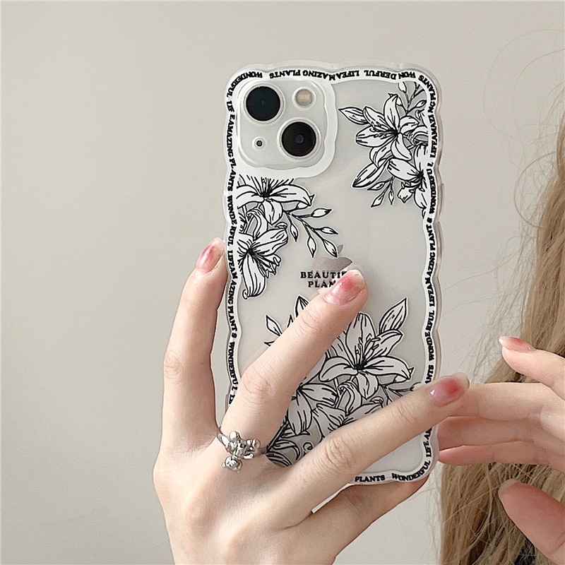 Ốp lưng iphone Ốp Điện Thoại In Họa Tiết Hoa Cho iPhone 13Promax 14pro xs / xr / 6Plus-14 Dinuo case
