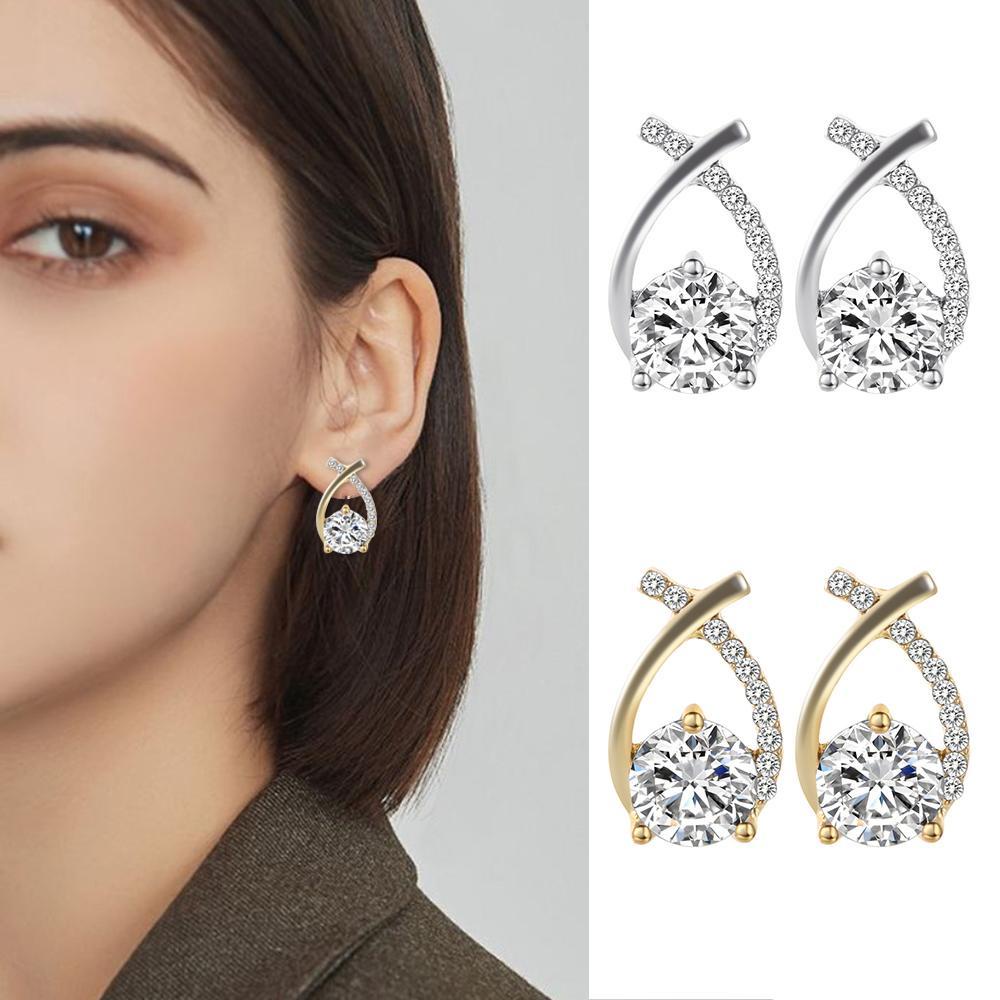 HS Bông Tai Mạ Vàng 18k Hình Thánh Giá Nhiều Màu Sắc Thời Trang