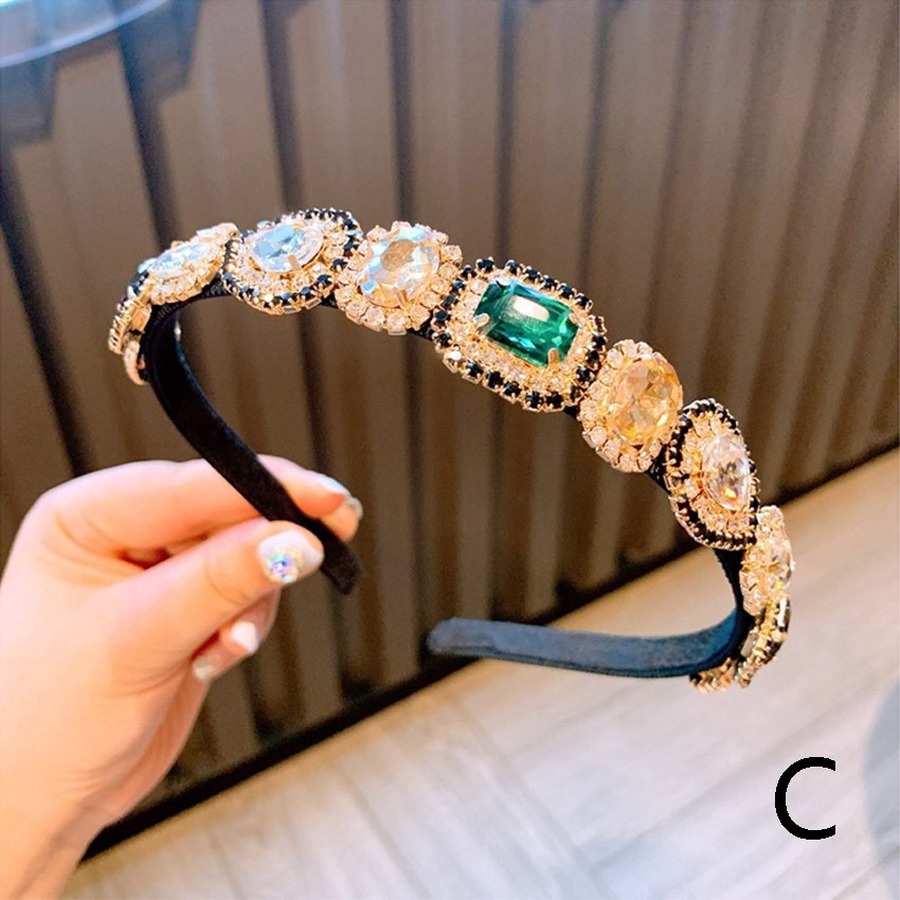 Băng Đô Cài Tóc Đính Đá Lấp Lánh Phong Cách Hàn Quốc Cho Nữ