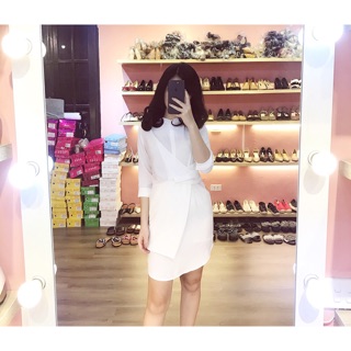 Vay sơ mi cổ tàu