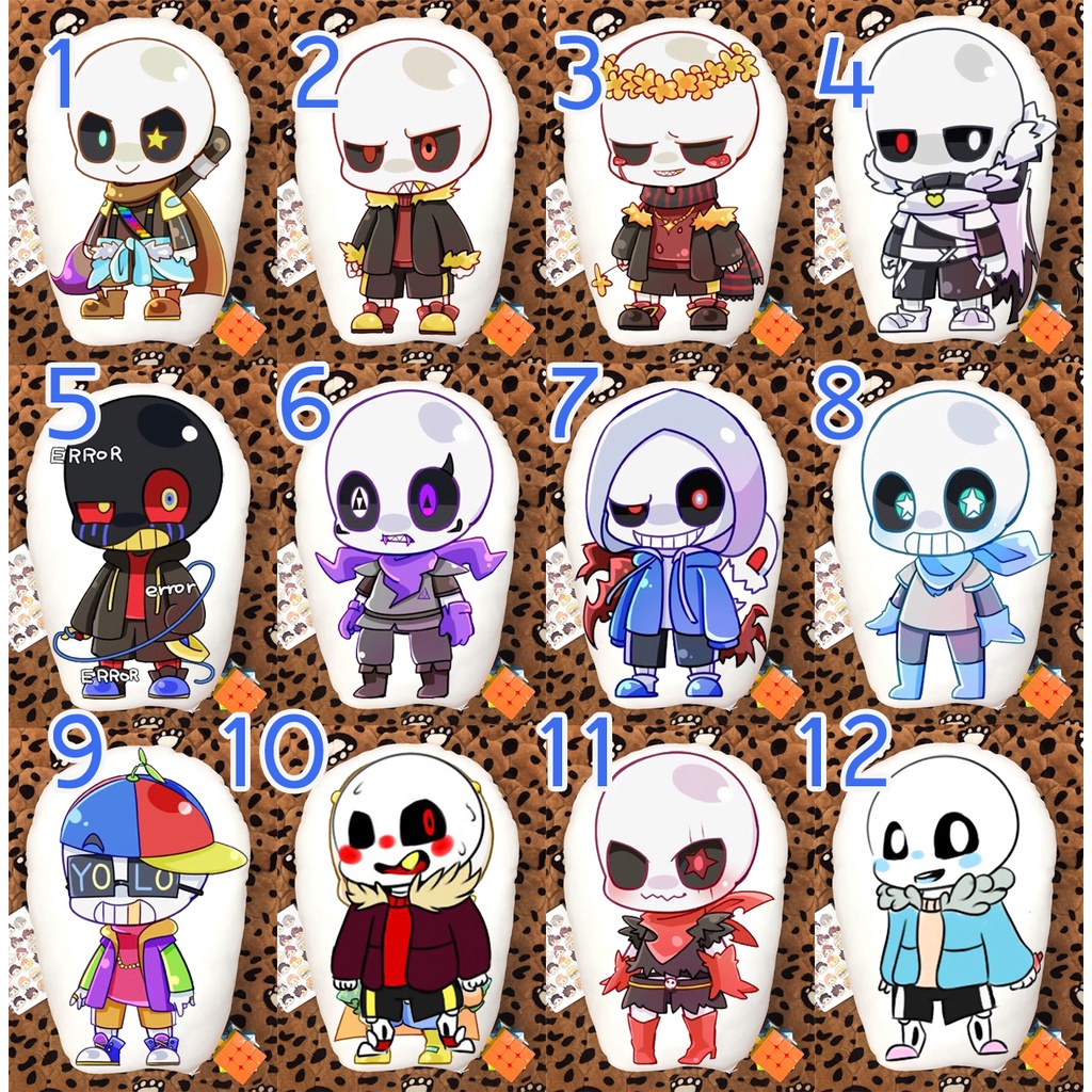 Gối ôm gối ngủ 2 mặt sans undertale erro ink cross dream fell fellswap fresh geno horror killer lust murder swapfell