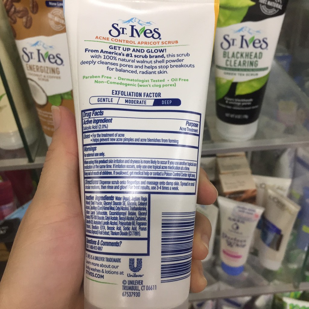 SỮA RỬA MẶT St.Ives Acne Control Apricot Scrub XANH DƯƠNG