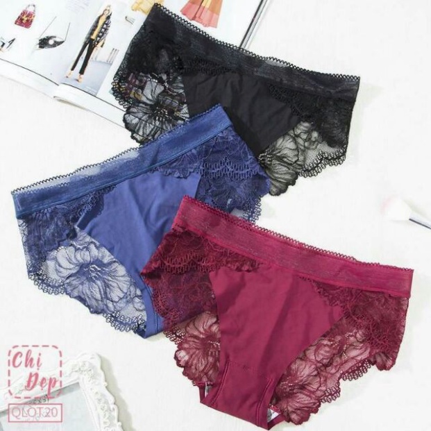 Quần Lót nữ Su Hoa Pha Ren Thái mềm mịn thoáng mát co dãn tốt ms 8423