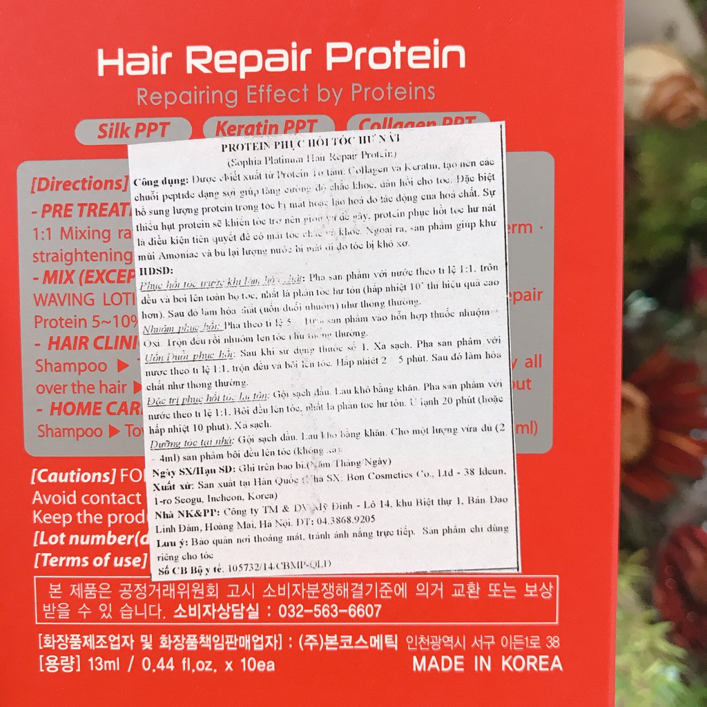 🌾Best Seller🎋#sophia Protein Repair chuyên phục hồi tóc hư nát ( lọ 13ml)