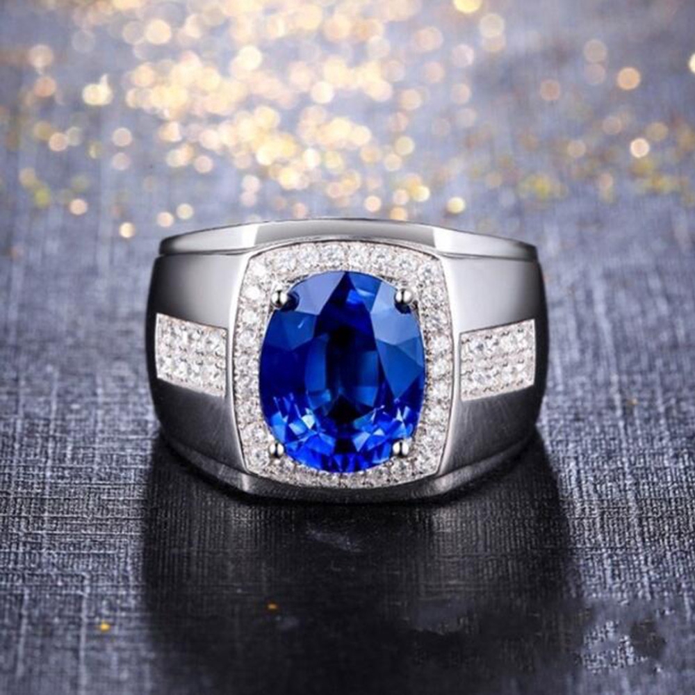 Nhẫn Nam Bạc Đính Đá Zircon Thời Trang
