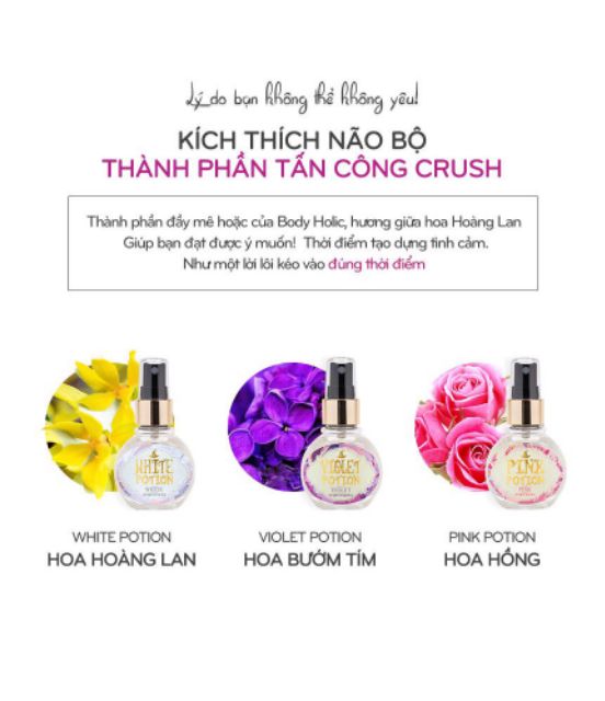 Body Mist Xịt Thơm Toàn Thân , Xịt thơm Quần Áo, Tóc Bodyholic Hair & Body Mist 50ml LOVESKINCARE VN