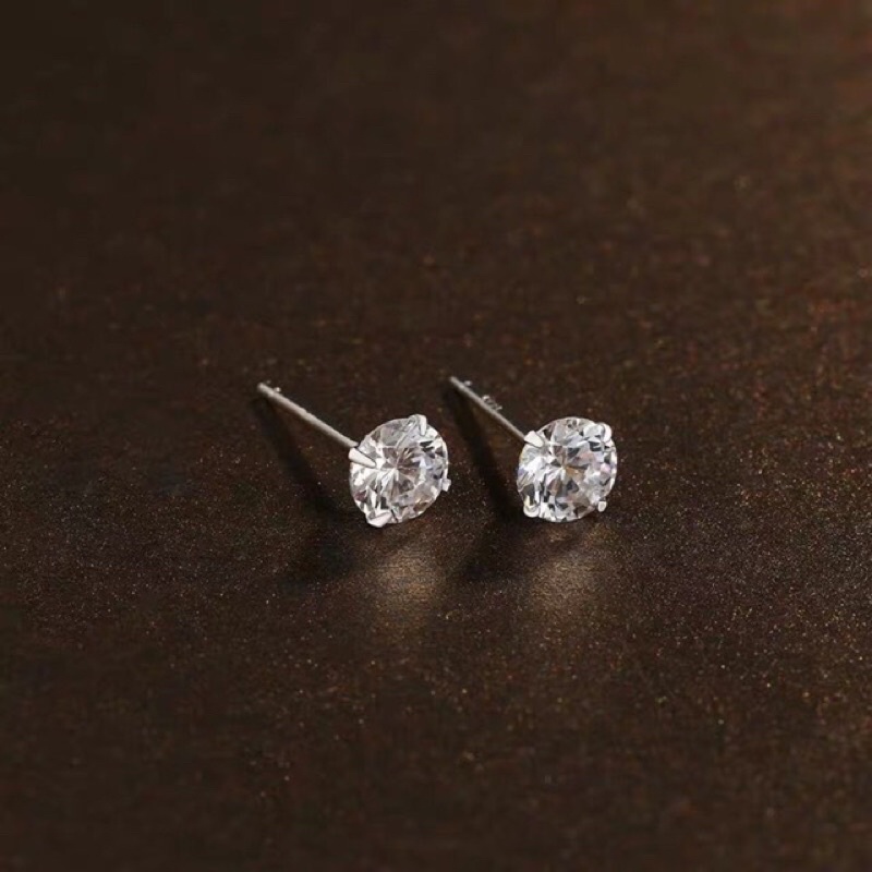 Bông Tai Nụ Đá Bạc Ta đủ size 3/4/5/8li - Trang sức Vàng Bạc Hoà Thảo HTJ