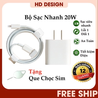 Sạc Nhanh Iphone 20w Dùng Cho Mọi Dòng Iphone USB-C To Lightning (Hỗ Trợ Công Suất Tối Đa IP12,13) - Sạc Không Nóng Máy